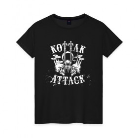 Женская футболка хлопок с принтом Kottak Attack , 100% хлопок | прямой крой, круглый вырез горловины, длина до линии бедер, слегка спущенное плечо | scorpions | альбом | джеймс коттак