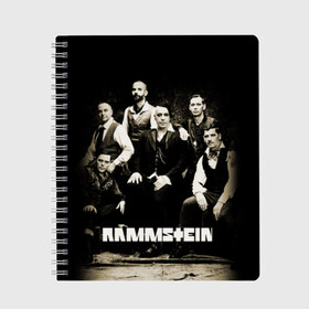 Тетрадь с принтом Rammstein , 100% бумага | 48 листов, плотность листов — 60 г/м2, плотность картонной обложки — 250 г/м2. Листы скреплены сбоку удобной пружинной спиралью. Уголки страниц и обложки скругленные. Цвет линий — светло-серый
 | lindemann | rammstain | rammstein | rammstein 2019 | ramstein | группы | метал | музыка | рок | тилль линдеманн