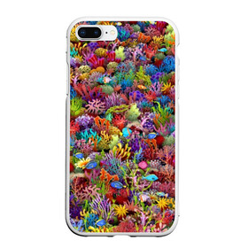 Чехол для iPhone 7Plus/8 Plus матовый с принтом Коралловый риф , Силикон | Область печати: задняя сторона чехла, без боковых панелей | вода | дайвинг | кораллы | кораловый | коралы | море | морской | океан | подводный | рыба | рыбки