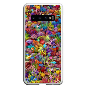 Чехол для Samsung Galaxy S10 с принтом Коралловый риф , Силикон | Область печати: задняя сторона чехла, без боковых панелей | Тематика изображения на принте: вода | дайвинг | кораллы | кораловый | коралы | море | морской | океан | подводный | рыба | рыбки
