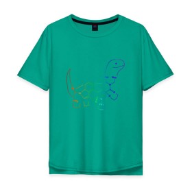 Мужская футболка хлопок Oversize с принтом ЛСДино , 100% хлопок | свободный крой, круглый ворот, “спинка” длиннее передней части | динозавр | химик | химия