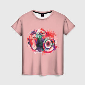 Женская футболка 3D с принтом Я Фотограф , 100% полиэфир ( синтетическое хлопкоподобное полотно) | прямой крой, круглый вырез горловины, длина до линии бедер | для | линза | объектив | съемка | тушка | фотик | фотоапарат | фотограф