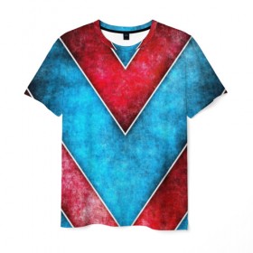 Мужская футболка 3D с принтом Red & Blue background , 100% полиэфир | прямой крой, круглый вырез горловины, длина до линии бедер | 