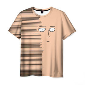 Мужская футболка 3D с принтом Сайтама , 100% полиэфир | прямой крой, круглый вырез горловины, длина до линии бедер | one punch man | saitama | аниме | ванпанчмен | сайтама