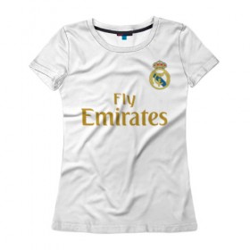 Женская футболка 3D с принтом Азар Реал Мадрид 2019 , 100% полиэфир ( синтетическое хлопкоподобное полотно) | прямой крой, круглый вырез горловины, длина до линии бедер | 