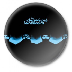 Значок с принтом The Chemical Brothers ,  металл | круглая форма, металлическая застежка в виде булавки | Тематика изображения на принте: 