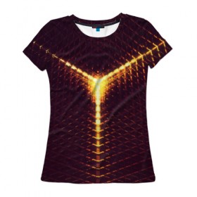Женская футболка 3D с принтом Свет , 100% полиэфир ( синтетическое хлопкоподобное полотно) | прямой крой, круглый вырез горловины, длина до линии бедер | свет | текстура | техно | технология | фантастика