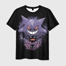 Мужская футболка 3D с принтом Pokemon Gengar Rubber , 100% полиэфир | прямой крой, круглый вырез горловины, длина до линии бедер | Тематика изображения на принте: battle | drawing | entei | go | legendary | lugia | metagross | nintendo | pikachu | pokemon | raikou | squirtle | zapdos | брок | бульбазавр | мисти | монстр | пикачу | покемон | эш