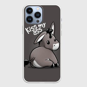Чехол для iPhone 13 Pro Max с принтом Мягкий ослик ,  |  | Тематика изображения на принте: bach | best | comedy | daily | funny | kiss | my | soft | vines | vlogger | vlogs | комедия | мягкий | осел | ослик | поцелуй | прикол | серый | смешной