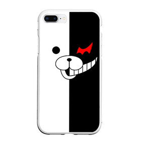 Чехол для iPhone 7Plus/8 Plus матовый с принтом MONOKUMA (КАПЮШОН) , Силикон | Область печати: задняя сторона чехла, без боковых панелей | anime | bear | black  white | danganronpa | kurokuma | monodam | monokuma | monomi | monotaro | pink | rabbit | school | shirokuma | аниме | главарь | мoноми | монокума | черно белый | школа