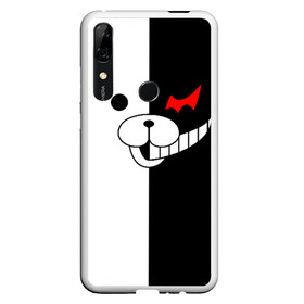 Чехол для Honor P Smart Z с принтом MONOKUMA (КАПЮШОН) , Силикон | Область печати: задняя сторона чехла, без боковых панелей | Тематика изображения на принте: anime | bear | black  white | danganronpa | kurokuma | monodam | monokuma | monomi | monotaro | pink | rabbit | school | shirokuma | аниме | главарь | мoноми | монокума | черно белый | школа