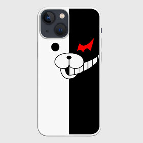 Чехол для iPhone 13 mini с принтом MONOKUMA (КАПЮШОН) | МОНОКУМА ,  |  | anime | bear | black  white | danganronpa | kurokuma | monodam | monokuma | monomi | monotaro | pink | rabbit | school | shirokuma | аниме | главарь | мoноми | монокума | черно белый | школа