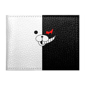 Обложка для студенческого билета с принтом MONOKUMA (КАПЮШОН) | МОНОКУМА , натуральная кожа | Размер: 11*8 см; Печать на всей внешней стороне | anime | bear | black  white | danganronpa | kurokuma | monodam | monokuma | monomi | monotaro | pink | rabbit | school | shirokuma | аниме | главарь | мoноми | монокума | черно белый | школа