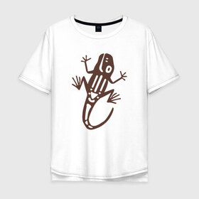 Мужская футболка хлопок Oversize с принтом Geko , 100% хлопок | свободный крой, круглый ворот, “спинка” длиннее передней части | Тематика изображения на принте: гекон | динозавры | дракон | животные | лягушки | ящер | ящерица