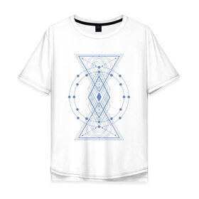Мужская футболка хлопок Oversize с принтом Сакральная геометрия , 100% хлопок | свободный крой, круглый ворот, “спинка” длиннее передней части | sacral | арт | геометрия | круги на полях | сакральная геометрия | треугольник | узоры | фракталы