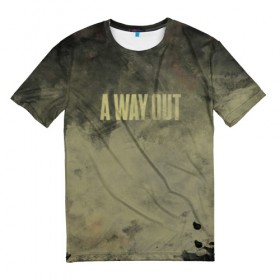 Мужская футболка 3D с принтом A WAY OUT , 100% полиэфир | прямой крой, круглый вырез горловины, длина до линии бедер | 