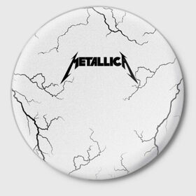 Значок с принтом METALLICA ,  металл | круглая форма, металлическая застежка в виде булавки | matters metallica | music | nothing else | rock | trash metal | группа | музыка | музыканты | рок | трэш металл