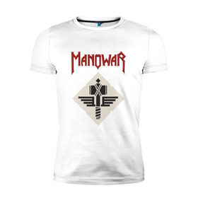 Мужская футболка премиум с принтом Manowar , 92% хлопок, 8% лайкра | приталенный силуэт, круглый вырез ворота, длина до линии бедра, короткий рукав | американская | группа | карл кэнеди | метал | скандинавская мифология | хеви | эрик адамс