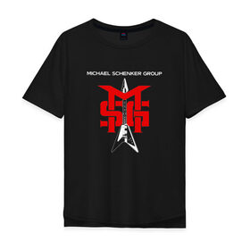 Мужская футболка хлопок Oversize с принтом Михаэль Шенкер , 100% хлопок | свободный крой, круглый ворот, “спинка” длиннее передней части | michael schenker group | scorpions | ufo | гитарист | немецкий | хард рок | хэви метал