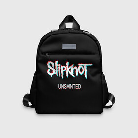 Детский рюкзак 3D с принтом Slipknot Unsainted , 100% полиэстер | лямки с регулируемой длиной, сверху петелька, чтобы рюкзак можно было повесить на вешалку. Основное отделение закрывается на молнию, как и внешний карман. Внутри дополнительный карман. По бокам два дополнительных кармашка | Тематика изображения на принте: 2019 | metal | music | new | rock | single | slipknot | unsainted