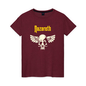 Женская футболка хлопок с принтом Nazareth , 100% хлопок | прямой крой, круглый вырез горловины, длина до линии бедер, слегка спущенное плечо | маккаферти | мэнни чарлтон | рок группа | уильям дэниел | шотландская