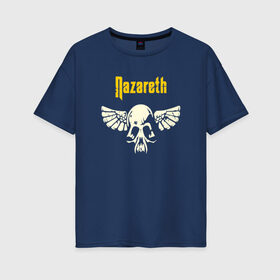 Женская футболка хлопок Oversize с принтом Nazareth , 100% хлопок | свободный крой, круглый ворот, спущенный рукав, длина до линии бедер
 | маккаферти | мэнни чарлтон | рок группа | уильям дэниел | шотландская