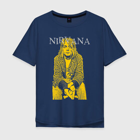 Мужская футболка хлопок Oversize с принтом Nirvana , 100% хлопок | свободный крой, круглый ворот, “спинка” длиннее передней части | 