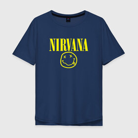 Мужская футболка хлопок Oversize с принтом Nirvana , 100% хлопок | свободный крой, круглый ворот, “спинка” длиннее передней части | 