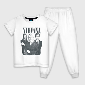 Детская пижама хлопок с принтом Nirvana , 100% хлопок |  брюки и футболка прямого кроя, без карманов, на брюках мягкая резинка на поясе и по низу штанин
 | альтернативный рок | американская | гранж | дэйв грол | крист энтони новоселич | курт кобейн | рок группа