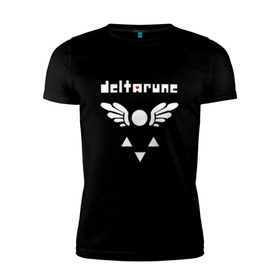 Мужская футболка премиум с принтом DELTARUNE , 92% хлопок, 8% лайкра | приталенный силуэт, круглый вырез ворота, длина до линии бедра, короткий рукав | Тематика изображения на принте: delta r | delta rune | deltarune | deltarune 2 | deltarune сердце | дельта | дельта руна | дельтаран.
