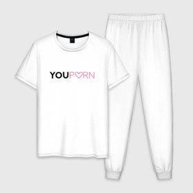Мужская пижама хлопок с принтом YouPorn , 100% хлопок | брюки и футболка прямого кроя, без карманов, на брюках мягкая резинка на поясе и по низу штанин
 | brazzers | you | браззерс | сайт