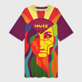 Платье-футболка 3D с принтом Muse ,  |  | alternative | british | men | muse | music | progressive | rock | rock band | space rock | symphonic | three | trio | uk | альтернативный | британская | великобритания | до | крис уолстенхолм | мужчины | муза | музыка | мэттью беллами