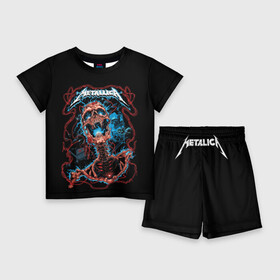Детский костюм с шортами 3D с принтом Metallica ,  |  | metallica | rock | арт | гитара | кости | металл | металлика | музыка | рок | череп