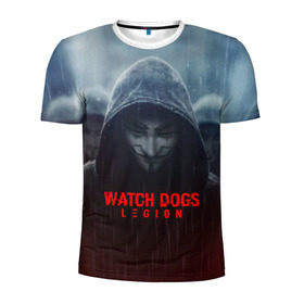 Мужская футболка 3D спортивная с принтом WATCH DOGS LEGION , 100% полиэстер с улучшенными характеристиками | приталенный силуэт, круглая горловина, широкие плечи, сужается к линии бедра | action | ct os | ded sec | fox | game | hacker | legion | watch dogs | watch dogs 2 | watch dogs legion | знак лиса | игра | компьютерная игра | легион | хакер