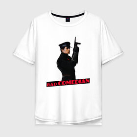 Мужская футболка хлопок Oversize с принтом BadComedian , 100% хлопок | свободный крой, круглый ворот, “спинка” длиннее передней части | bad | bad comedian | badcomedian | badcomedian youtube | comedian | блогер | бэд | бэд комедиан | бэдкомедиан | бэдкомедиан ютуб