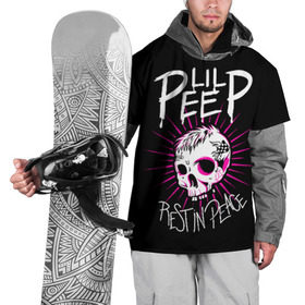 Накидка на куртку 3D с принтом Lil Peep , 100% полиэстер |  | Тематика изображения на принте: crybaby | gustav elijah ahr | hellboy | lil peep | lilpeep | peep | rap | густав элайджа ар | лил пип | рэп | хип хоп | эмо рэп