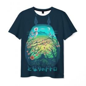 Мужская футболка 3D с принтом Totoro , 100% полиэфир | прямой крой, круглый вырез горловины, длина до линии бедер | Тематика изображения на принте: anime | forest | meme | my neighbor | protectors | tokyo | totoro | аниме | гибли | иероглиф | манга | миядзаки | мой сосед | стиль | тоторо | фентези | хаяо | япония