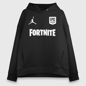 Женское худи Oversize хлопок с принтом Jordan x Fortnite (5) , френч-терри — 70% хлопок, 30% полиэстер. Мягкий теплый начес внутри —100% хлопок | боковые карманы, эластичные манжеты и нижняя кромка, капюшон на магнитной кнопке | 2019 | fortnite | game | jordan | nba | джордан | игра | королевская битва | кроссовки | нба | форнайт | фортнай | фортнайт