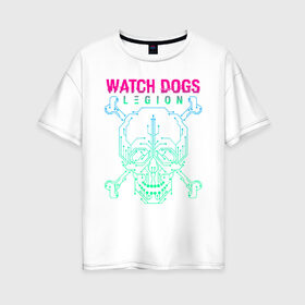 Женская футболка хлопок Oversize с принтом WATCH DOGS LEGION , 100% хлопок | свободный крой, круглый ворот, спущенный рукав, длина до линии бедер
 | action | ct os | ded sec | fox | game | hacker | legion | watch dogs | watch dogs 2 | watch dogs legion | знак лиса | игра | компьютерная игра | легион | хакер