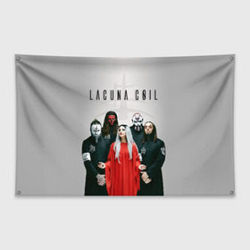 Флаг-баннер с принтом Lacuna Coil , 100% полиэстер | размер 67 х 109 см, плотность ткани — 95 г/м2; по краям флага есть четыре люверса для крепления | alternative | cristina scabbia | epic metal | goth | gothic | lacuna | lacuna coil | melodic metal | metal | nu metal | rock | готик рок | готика | готический рок | метал