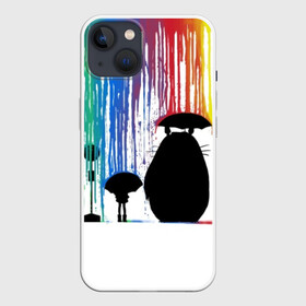 Чехол для iPhone 13 с принтом My Neighbor Totoro радужные подтеки ,  |  | anime | forest | meme | my neighbor | protectors | tokyo | totoro | аниме | гибли | иероглиф | манга | миядзаки | мой сосед | стиль | тоторо | фентези | хаяо | япония
