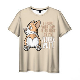 Мужская футболка 3D с принтом Милый Корги , 100% полиэфир | прямой крой, круглый вырез горловины, длина до линии бедер | Тематика изображения на принте: corgi | cute | dog | dogs | funny | puppies | puppy | корги | милый | смешно | собака | собаки | щенки | щенок