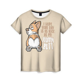 Женская футболка 3D с принтом Милый Корги , 100% полиэфир ( синтетическое хлопкоподобное полотно) | прямой крой, круглый вырез горловины, длина до линии бедер | corgi | cute | dog | dogs | funny | puppies | puppy | корги | милый | смешно | собака | собаки | щенки | щенок