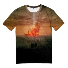 Мужская футболка 3D с принтом Чернобыль 9 , 100% полиэфир | прямой крой, круглый вырез горловины, длина до линии бедер | chernobyl | nuclear | pripyat | припять | сериал | чернобыль