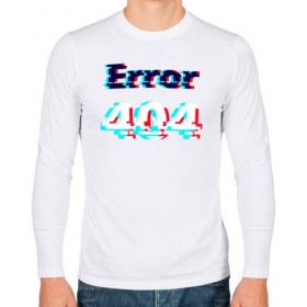 Мужской лонгслив хлопок с принтом Error 404 glitch , 100% хлопок |  | Тематика изображения на принте: 