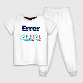 Детская пижама хлопок с принтом Error 404 glitch , 100% хлопок |  брюки и футболка прямого кроя, без карманов, на брюках мягкая резинка на поясе и по низу штанин
 | Тематика изображения на принте: 