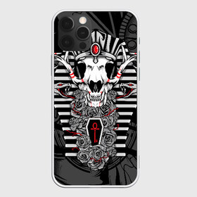 Чехол для iPhone 12 Pro Max с принтом Anubis - dead god , Силикон |  | Тематика изображения на принте: anubis | dog | egypt | flowers | god | head | божество | голова | змеи | клыки | рога | собака | цветы