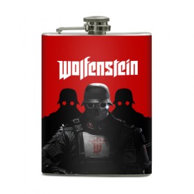 Фляга с принтом Wolfenstein , металлический корпус | емкость 0,22 л, размер 125 х 94 мм. Виниловая наклейка запечатывается полностью | cyberpilot | new colossus | new order | old blood | wolfenstein | youngblood | игры