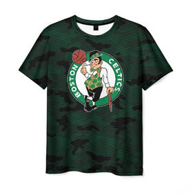 Мужская футболка 3D с принтом Boston Celtics , 100% полиэфир | прямой крой, круглый вырез горловины, длина до линии бедер | boston | boston celtics | celtics | nba | баскетбол | бостон | бостон селтикс | нба | селтикс