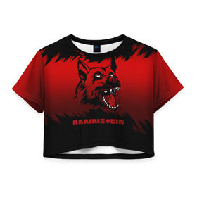 Женская футболка Cropp-top с принтом Rammstein dog , 100% полиэстер | круглая горловина, длина футболки до линии талии, рукава с отворотами | 2019 | dog | du hast | german | lindemann | rammstein | rammsteinfan | ramstein | till | группы | линдеманн | метал | музыка | овчарка | рамштаин | рамштайн | рамштейн | рок | собака | тилль | тиль